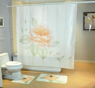 China Fashionable And Sustainable Hot Sale Bathroom Polyester Shower Curtain Sets for sale