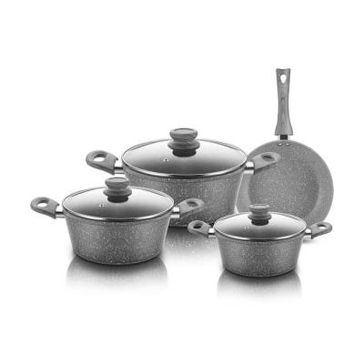 China Sustainable 7 Pcs Wholesale Nonstick Cookware Sets Eco - Friendly Cookware for sale