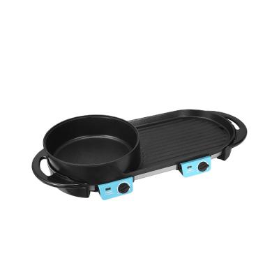 China Electric Hot Pot Non-Stick Indoor Household BBQ Grill Grill Pan Non-Stick Electric Pan for sale