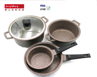 China New Design Non Sustainable Stick Aluminum Cookware With Detachable Handle Induction Casserole Sauce Pot Frying Pan Cooking Pans for sale