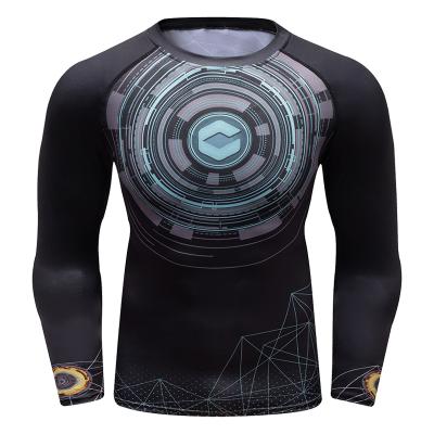 China QUICK DRY custom design men's sportswear anti-UV long sleeve printed T-shirt for sale