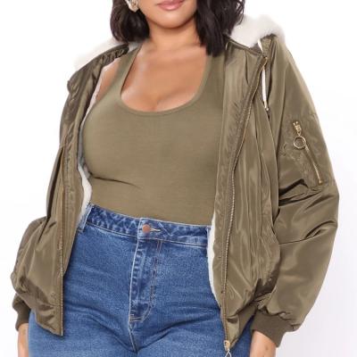 China OEM Reversible Plus Size Contrast Color Hood Shoulder Pockets Autumn Classic Bomber Jacket for sale