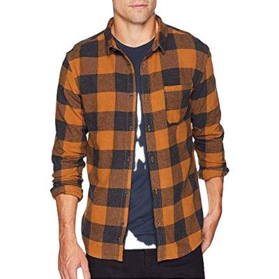 China Jingaochi Mens Stretch Plaid Flannel Shirts Custom Made 100% Cotton Shirts Men Anti-Shrink for sale