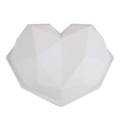 China Silicone Viable Heart Shaped Mold Food Grade French Mousse Cake Love Diamond Silica Gel Mousse Cake Mold for sale