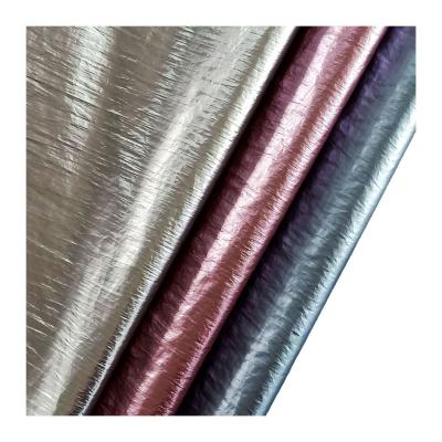 China 2020 Fashionable Waterproof Down Jacket Fabric 380T Wrinkle Nylon With Release PU Film Transfer Coated / Foil for sale