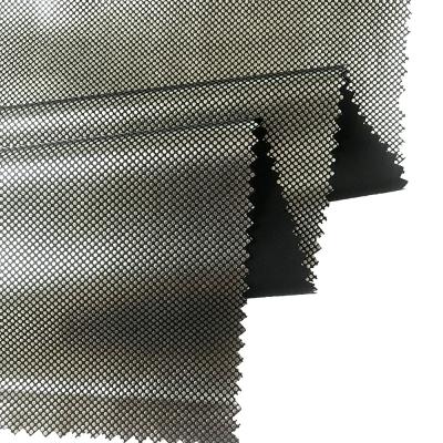 China Waterproof In Running Heat Function Striping Cloth 300T Silver Pongee Dots Bronzed Fabric for sale