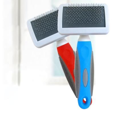 China Viable Custom Factory Pet Automatic Hair Removal Brush Telescopic Needle Comb For Cat And Dog for sale