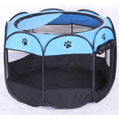 China Custom Viable High Quality Octagonal Cloth Outdoor Pet Factory Pet Fence Oxford Cats Nest Folding Dog Cage Tent for sale