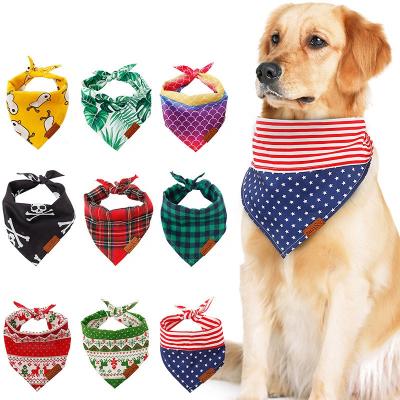 China Amazon Sustainable Hot Selling Dog Clothes Red Cotton Autumn Dog Bandana Dog Bandana for sale