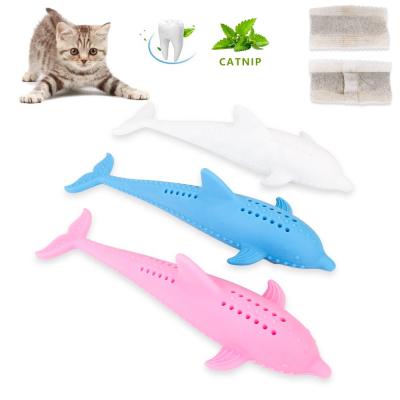 China Viable Pet Toys Amazon Cat Toothbrush Cat Toy Fish Toothbrush Catnip Silicone Molar Fish Stick 2021 for sale