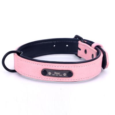 China Factory Direct Selling Personalized Pet Supplies Wholesale Custom Luxury Leather Collar Leash Dog Collar for sale