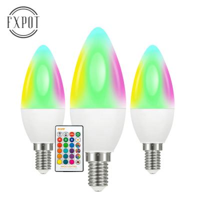 China High Efficiency FXPOT IR Remote Control Dimmable 4.5W E27 E26 16 Color RGB Christmas Decorate LED Light Bulb for sale