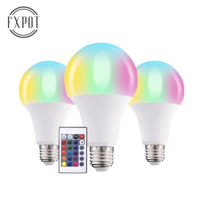 China New High Efficiency FXPOT Sale RGBW 16 Color Changing A60 A70 Remote Control Smart Light Bulb 3W 5W for sale