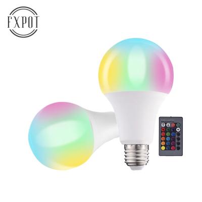 China FXPOT High Efficiency Drop Shipping Color Changing Remote Control Indoor Decoration RGBW E27 Led Light Smart Bulbs for sale