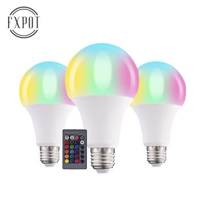 China FXPOT E27 B22 High Efficiency Base RGBW 5W Remote Control 9W Led Bulb A60 Led Lamp Smart Bulb for sale