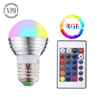 China FXPOT E27 E26 GU10 High Efficiency Aluminum Infrared Remote Control Color Changing Light 5W Led RGB Smart Bulb for sale