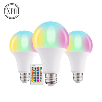 China High Efficiency FXPOT 15W RGB IR Remote Control E27 16 Color Changing RGBW Lamp Led Smart Bulb In Stock for sale