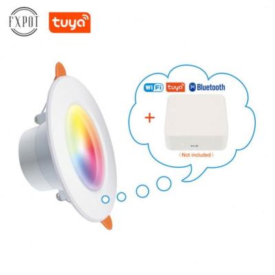 China Fxpot High Efficiency Slim Ultra Wifi CCT Dimming RGB Aluminum Smart Housing 10W Led Downlight With 2 Years Warranty for sale