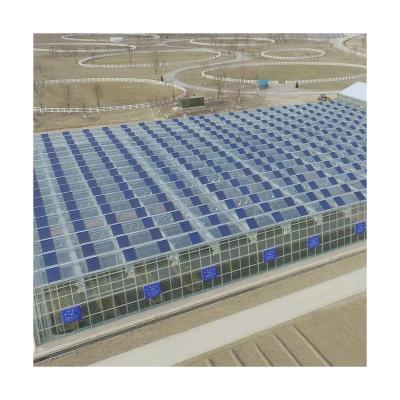 China Glass Type Venlo Smart Solar Panel Grow Tent Hydroponics System Agricultural Greenhouses for sale