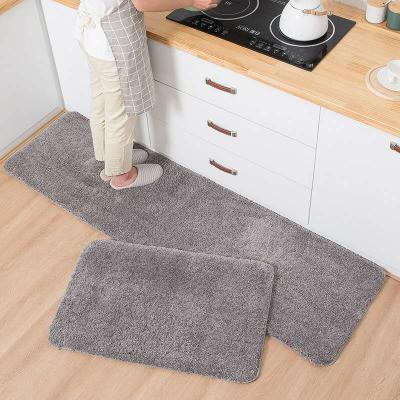 China Wholesale Washable Non Slip Bathroom Mat Drying Microfiber Anti Slip Super Soft Water Absorbent Kitchen Mat en venta