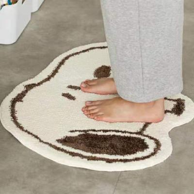 China Snoopy 100% Polyester Design Floor Mat Viable With TPR / Tufted Rug Latex Bathroom Mat Back Table for sale