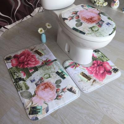 Китай Eco-friend High-absorbing Custom Anti-skidding Bath Christmas Holiday Bathroom 3D Toilet Mat продается