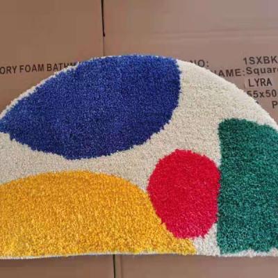 China Sustainable Half Round Custom Anti-Slip Mat Welcome Mat Bath Mat for sale