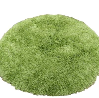 China ROUND shape non-slip thick fresh green shaggy rug polyester custom size rug magnetic 2020 for sale