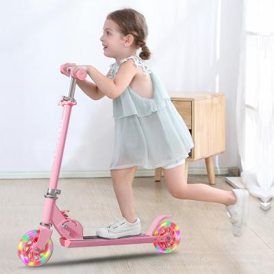 China PU Wheels Kids 120mm Big Wheels Kick Scooter 100% Aluminum Foldable Adult Scooters / Rubber Wheels for sale