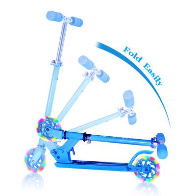 China PU Wheels Kids 120mm Big Wheels Kick Scooter 100% Aluminum Foldable Adult Scooters / Rubber Wheels for sale