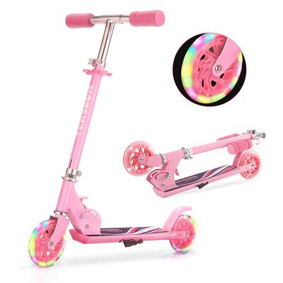 China Fast Folding Kids With LED Light Up Wheels Adjustable Back Cutout Height Kick Scooters For Boys And Girls for sale