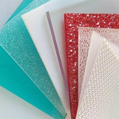 China 8mm thickness anti aging PC plastic embossed polycarbonate sheet with factory price for sale