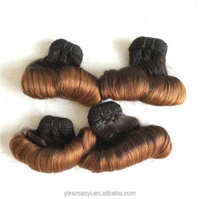 China Cheap Unprocessed Virgin Fumi Hair Extensions Fumi Egg Bouncy Curls Double Drawn Water Wave T1B/30 for sale