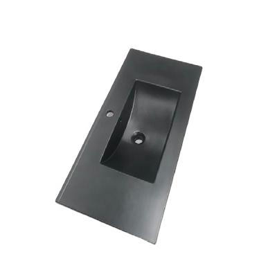 China Factory Supplier Matte Black Easy Clean Bathroom Sink Cabinet Standard 900mm Height Countertop Vanity Cabinet Basin for sale