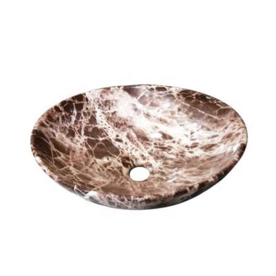 China Easy Clean Marble Bathroom Sinks Mini Modern Countertop Wash Basin Bowl for sale