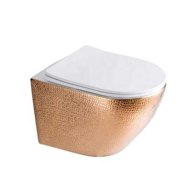 China Concealed Ceramic Electroplating Piss Cistern Sanitary Ware Bathroom Wc Wall Hung Toilet for sale