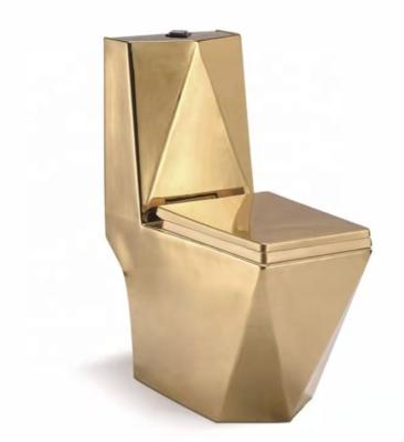 China 2020 New Hot Selling Double-flush Ceramic Gold Western Bathroom Hot Sale Toilet S Trap WC One Piece Toilet for sale