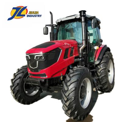 China Reverse farms China 95HP 100HP wheel camera tractor reliva area for sale with A/C cabin and towable backhoe by JIULIN for sale