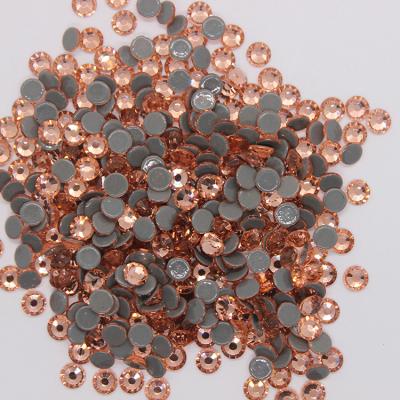 China Wholesale Hot Fix Rhinestones Flatback Hot Selling In Flat Back Crystals Apricot Color for sale