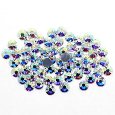 China Hot Fix Flatback Rhinestone In AB Crystal Flat Back Crystals For Nail Arts for sale