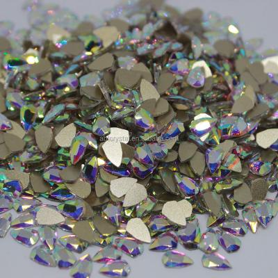 China Factory Wholesale Crystal Glass AB Non-Hot Fix Glass Rhinestones In Flat Back For Nail Art for sale