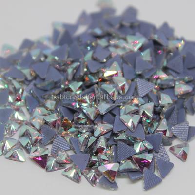 China Flatback ABTOP factory sale of hot fix rhinestone ab crystal in flat back triangle shaped crystal stones for sale