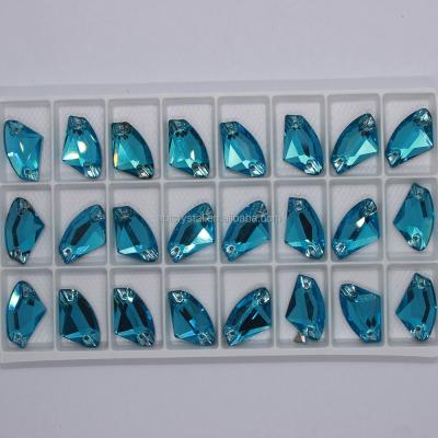 China Factory Direct Sale Flatback Sew On Flat Back Crystal Stones Galactic Glass Fake Stones With Holes For Garment Decoration for sale