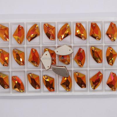 China Factory Direct Sale Galactic Flatback Flat Back Sew On Glass Crystal Rhinestones With Holes For DIY Decoration for sale