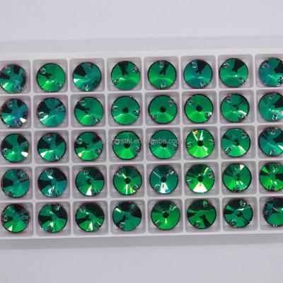 China Factory direct sale Flatback sew on crystal stones around flat back glass rhinestones with holes for garment decoration for sale