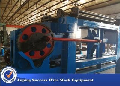 China Allumen Gabion Mesh Machine Blue Color Automatic Oil System 100x120mm Mesh Size for sale