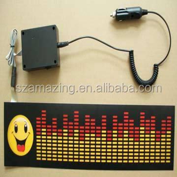 China Sound Active Smile Face Light Controller Music EL Car Sticker For Car Decoration for sale