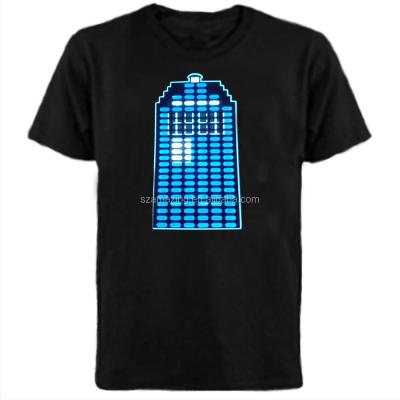 China Anti-pilling Daleks and Dr. WHO Equalizer LED T-shirt Equalizer EL T-Shirt with Sound Active Inverter 4pcs for sale