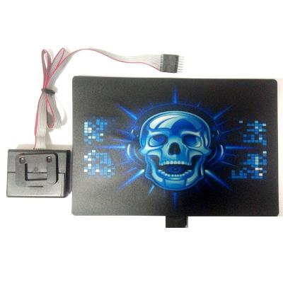 China Hot Sale PVC Skull Blue Noise PVC El Activated Panel Christmas Party Halloween Party LED T-shirt Equalizer Lighting Flasher Board for sale