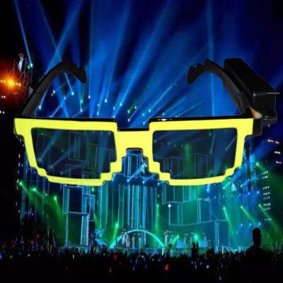 China Glassess Flashing EL Glass Led Music Party Supplies Double Color Plastic Glass EL Backlight Flashing Panel for sale